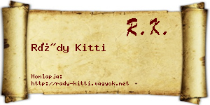 Rády Kitti névjegykártya