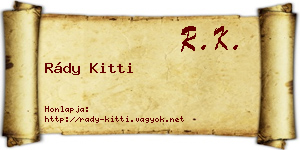 Rády Kitti névjegykártya