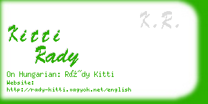 kitti rady business card